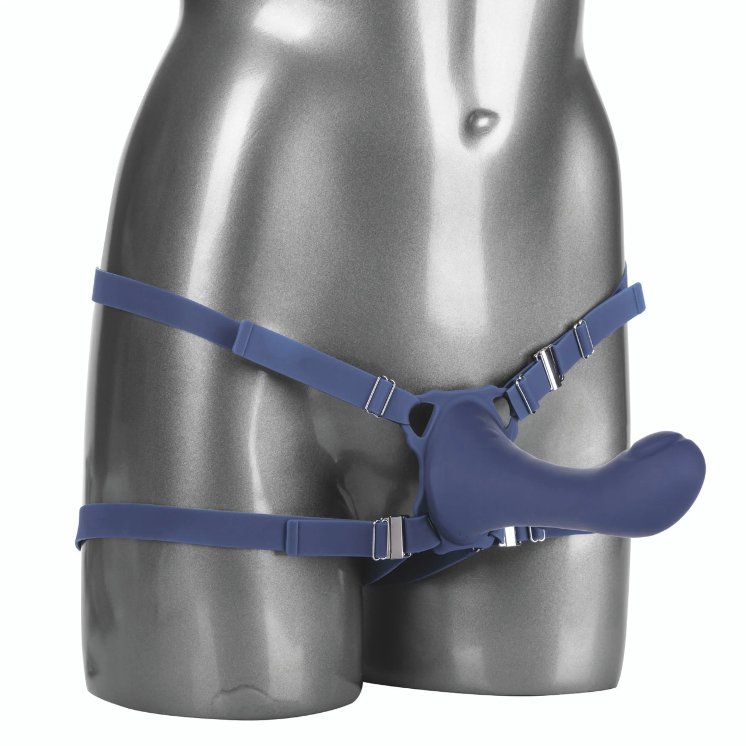 Her Royal Harness ME2 Thumper Strap-On with Silicone Rechargeable Dildo - Blue - Image 3